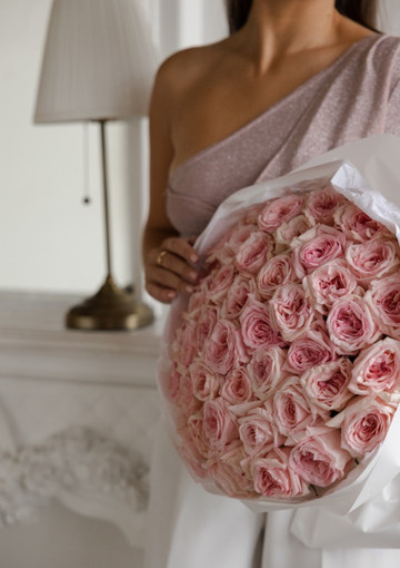 Роза «Pink O'Hara» 45 штук — купить с доставкой